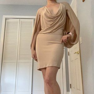 NWOT Haute Hippie Beige Batwing Dress Org. $498